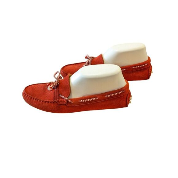 Sacoor Brothers Womens Suede Driving Loafer Shoes Size US 6.5 EU 37 Slip On Red - Picture 4 of 10